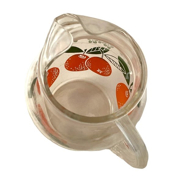 Vintage Orange Juice Pitcher MCM Libbey Glass 7.5" x 3.5" - Picture 6 of 13